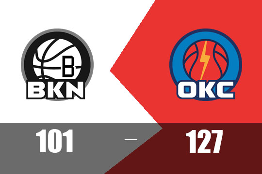 2025年1月20日NBA战报：篮网以101比127不敌雷霆