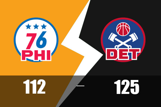 2025年2月8日NBA比赛战报：76人以112比125不敌活塞