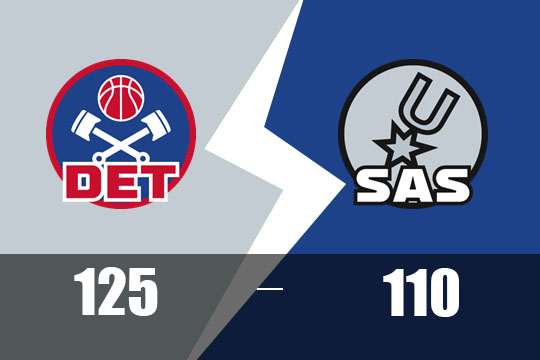 2025年2月22日NBA比赛战报：活塞以125比110胜马刺