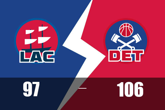 2025年2月25日NBA比赛战报：快船以97比106不敌活塞