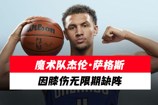 魔术队杰伦·萨格斯因膝伤无限期缺阵