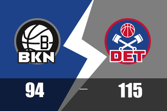2025年3月2日NBA比赛战报：篮网以94比115不敌活塞篮网四连败
