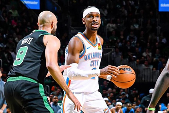 北京时间2025年3月13日NBA常规赛：雷霆终结凯尔特人5连胜，亚历山大达成雷霆生涯万分里程碑