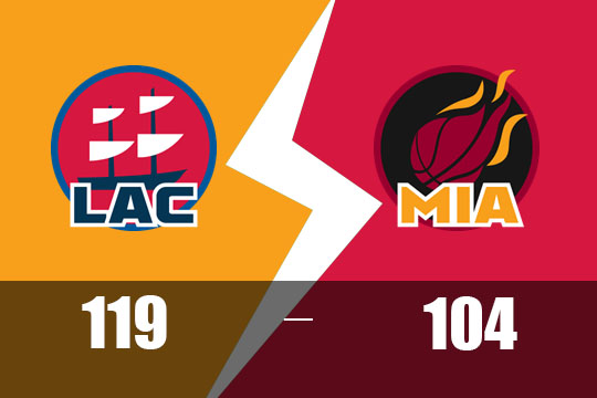 博格达诺维奇30+11，快船客场119-104轻取热火(3月13日NBA比赛战报)