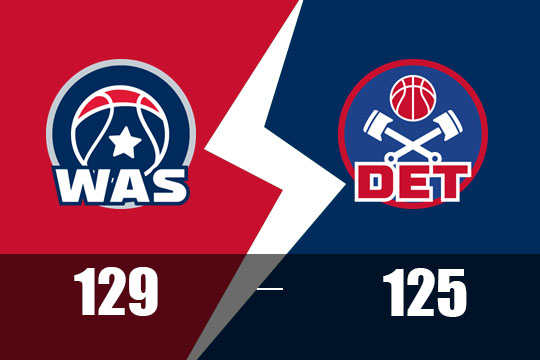 唐宁汉姆38分难救主，奇才客场129-125险胜活塞(3月14日NBA比赛战报)