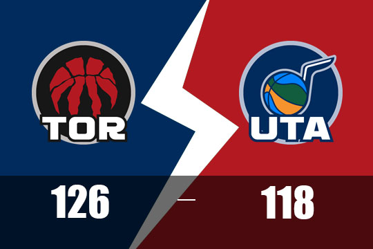 猛龙客场126-118掀翻爵士(3月15日NBA比赛战报)