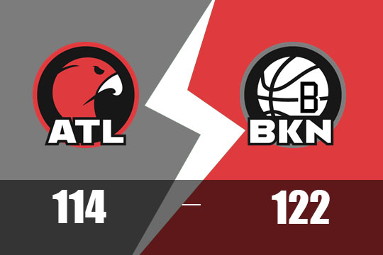 双约翰合砍50，篮网主场122-114击败老鹰(3月17日NBA比赛战报)