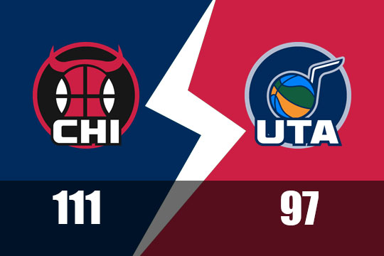怀特26分琼斯18分公牛客场以111比97稳胜爵士(3月18日NBA比赛战报)