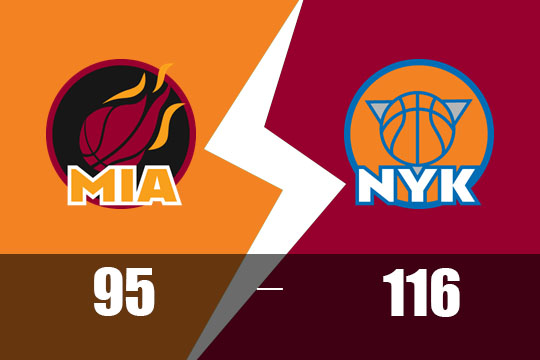 狂胜21分，尼克斯主场116-95大胜热火(3月18日NBA比赛战报)