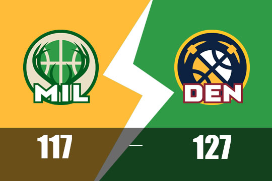 约基奇39+10+10波特23分!掘金主场127-117掀翻雄鹿