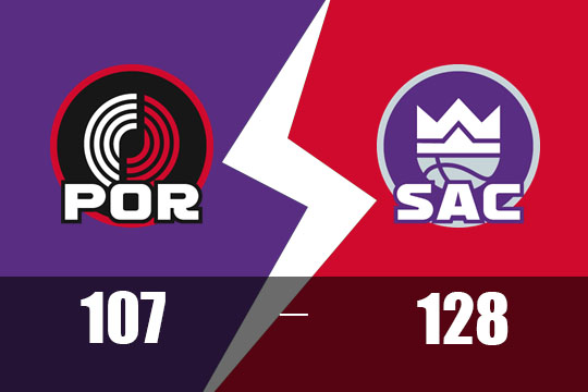 拉文29分萨博尼斯22+19!国王主场128-107狂胜开拓者