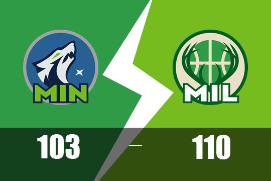 森林狼客场103-110不敌雄鹿(4月9日NBA比赛战报)
