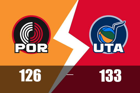 菲利波夫斯基30+18夏普37分爵士加时133-126险胜开拓者(4月10日NBA比赛战报)