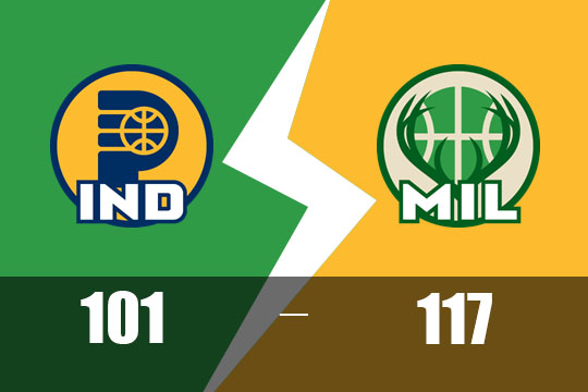 字母哥特伦特双37分，雄鹿117-101胜步行者，大比分1-2(4月26日NBA战报)