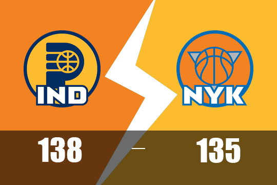 NBA东决G1，哈利伯顿31+11+1导演逆转，步行者138-135尼克斯取东决首胜